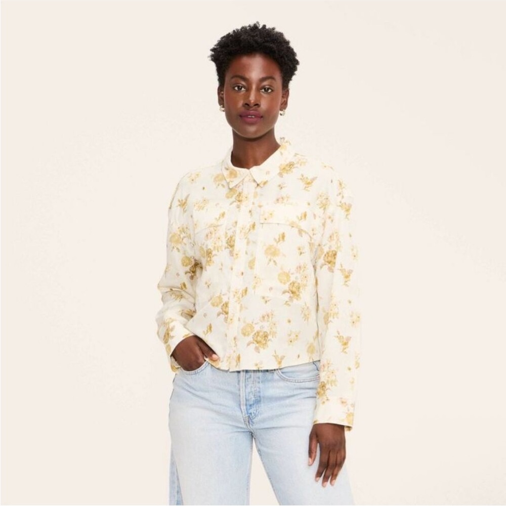 ⭐️Woolrich x Target Women's Floral Button-Down Collared Utility Shirt Medium New